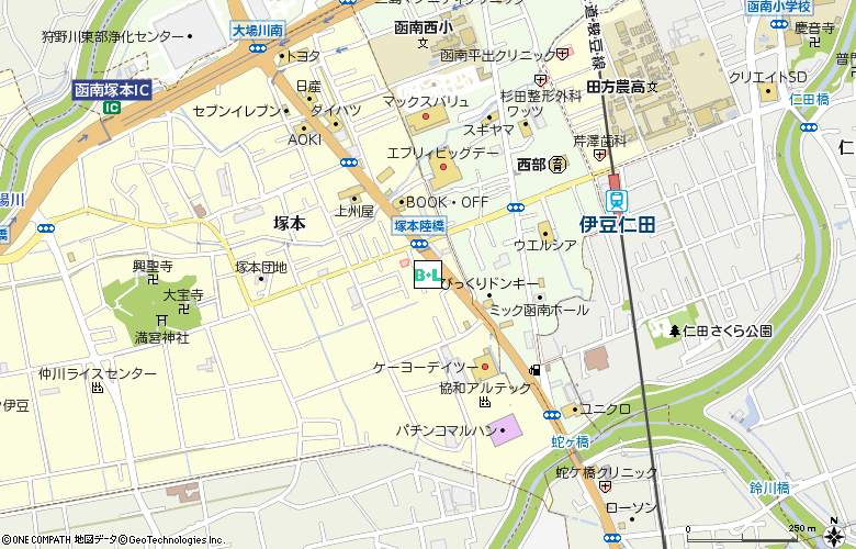メガネスーパー 函南店付近の地図